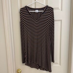 Cabi Black and Brown Striped Top